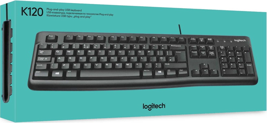 TECLADO LOGITECH K120 INGLES USB 920-002479 OEM