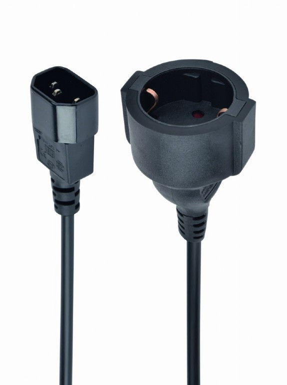 Adaptador Alimentacion Cablexpert C14 Macho A Cee7 Hembra Negro Pc-Sfc14M-01