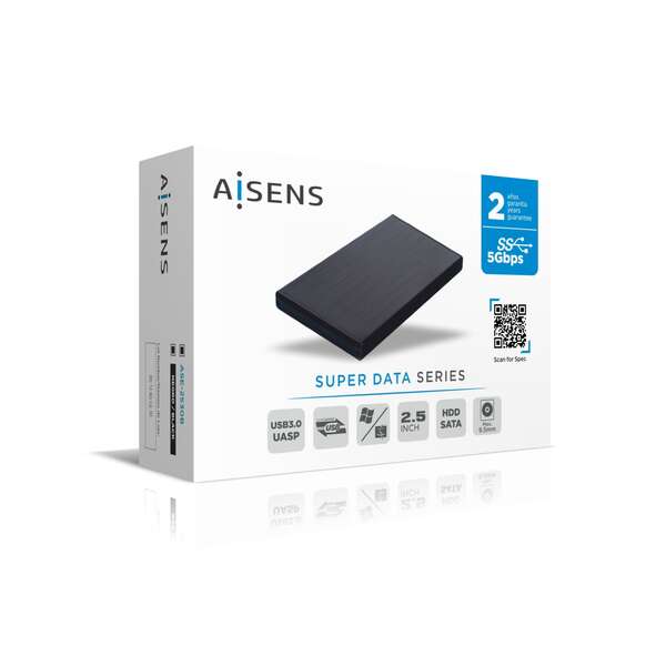 Caja Externa 2.5" Usb 3.1 Sata Aisens Ase-2530B Negra