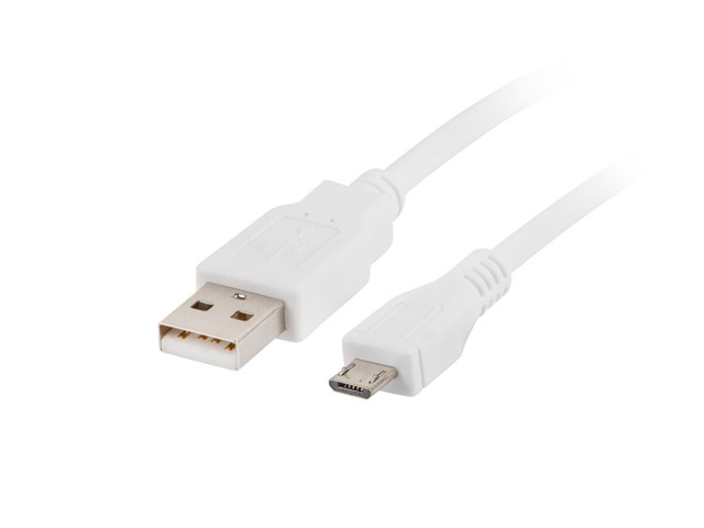 Cable Datos Y Carga Usb A Micro Usb Lanberg 1.8Mtrs Ca-Usbm-10Cc-0018-W Blanco