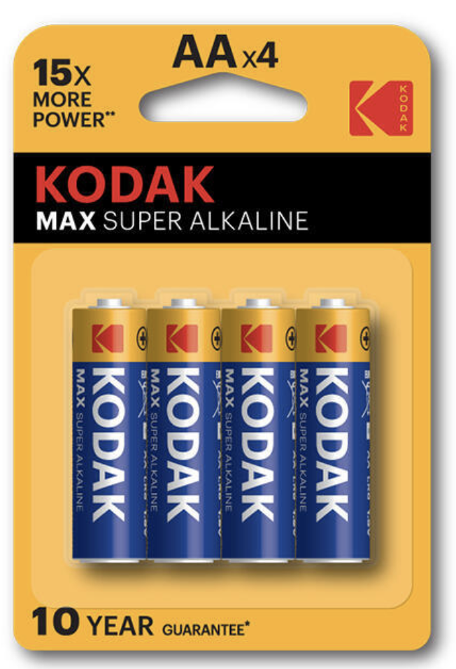 Pilas Kodak Max Super Alkaline 1.5V Aa-Lr6 Bp4