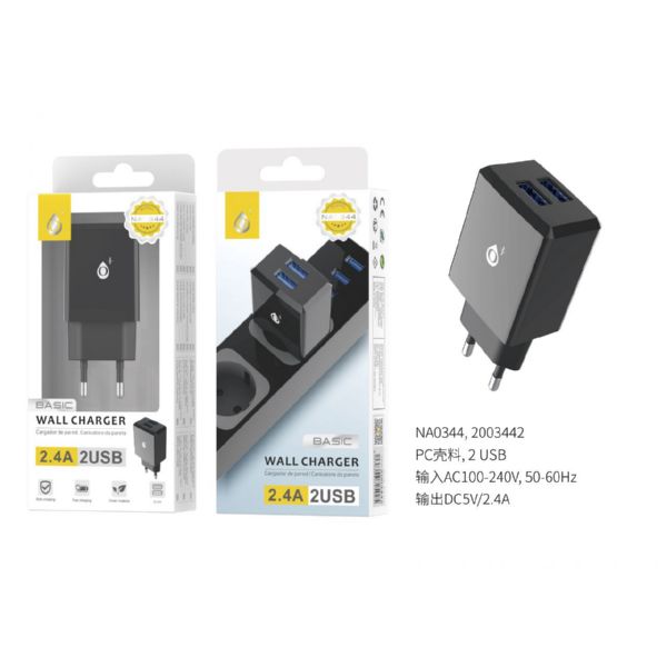 Cargador Pared Oneplus Usb 5V 2.4A Negro Na0344