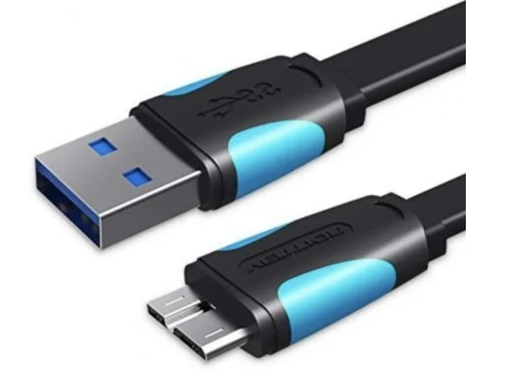 Cable Usb 3.0 Vention A/M-Micro B/M 50Cm Azul-Negro Vas-A12-B050