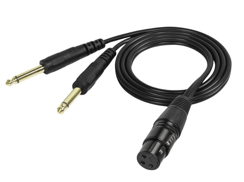Cable Audio Xlr 3 Pines H A Dual 6.35 Jack M Ts Mono Oro 1 Mtrs 