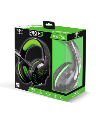 [P2200288] Auriculares Con Microfono Spirit Of Gamer Pro-H3 Negro / Verde