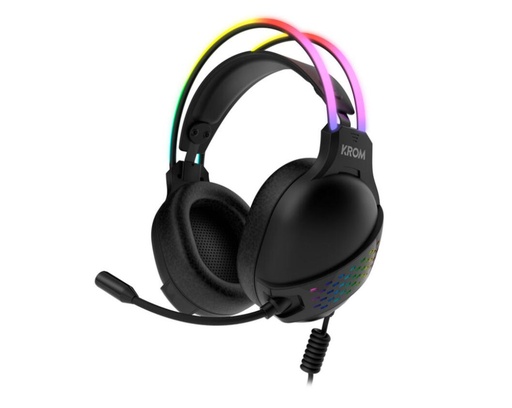 Auriculares Con Micrófono Krom Gaming Klaim Rgb Negros Nxkromklaim