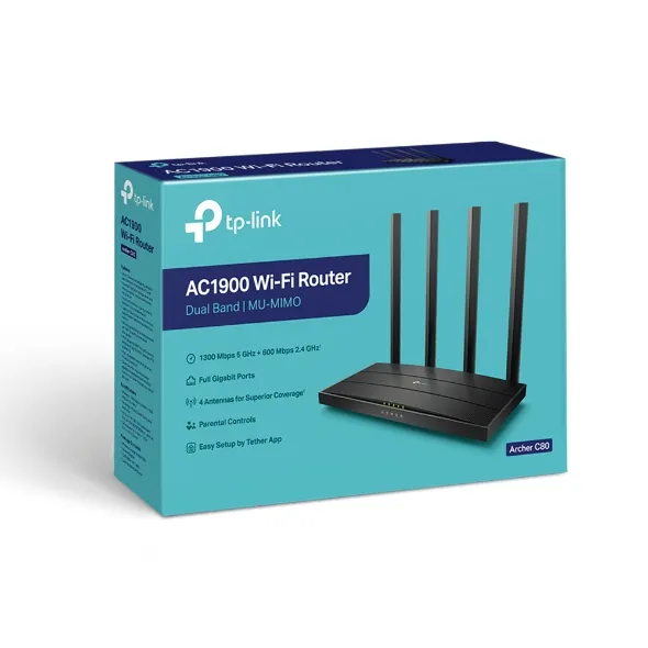 Router Wireless Tp-Link Archer C80 Gigabit Dual-Band 4 Antenas